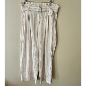 Banana Republic Women's Linen Blend Wide Leg Pants, 6P Belted Coastal Paper Bag